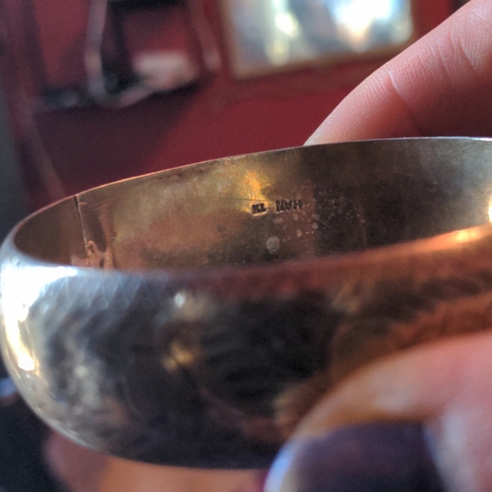 Beautiful Vintage Etched Solid Silver Bracelet - image 4